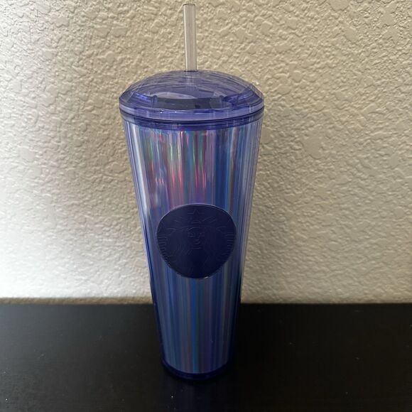 Starbucks 2022 Fall Purple Holographic Kaleidoscope Dome 24oz Venti Tumbler - Picture 1 of 5